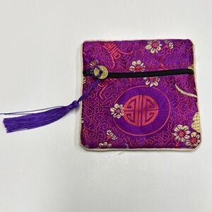 Elegant Purple Brocade Pouch